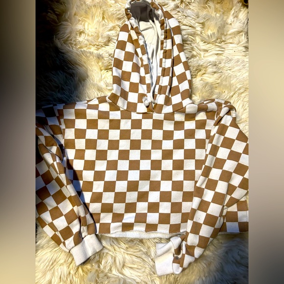 Forever 21 checkered crop sweater sz S - Picture 1 of 3